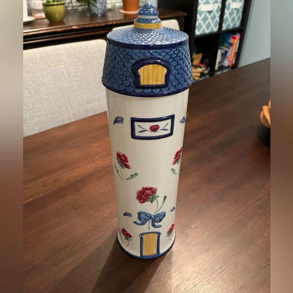 Lenox Poppies On Blue Pasta Tall Silo Canister
